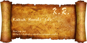 Kakuk Renátó névjegykártya