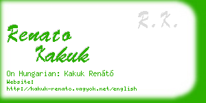 renato kakuk business card